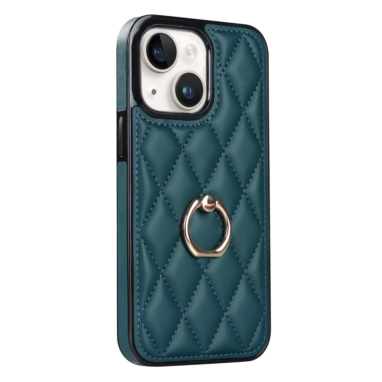 For iPhone 13 mini 5.4 inch Anti-Scratch Phone Cover Stitching Rhombus PU Leather TPU Phone Case with Ring Holder Kickstand For iPhone 13 mini 5.4 inch Anti-Scratch Phone Cover Stitching Rhombus PU Leather TPU Phone Case with Ring Holder Kickstand
